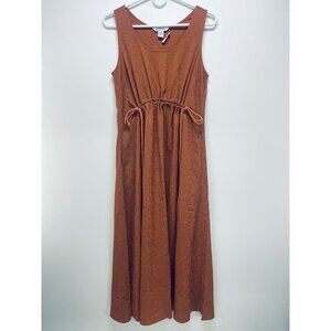 Athleta Midi Dress Sz S Womens Brown Echo Copper Sleeveless Casual Breathable